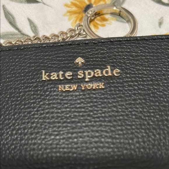 Kate Spade Darcy Lzip Black Leather Card Holder with Keychain - Picture 5 of 6